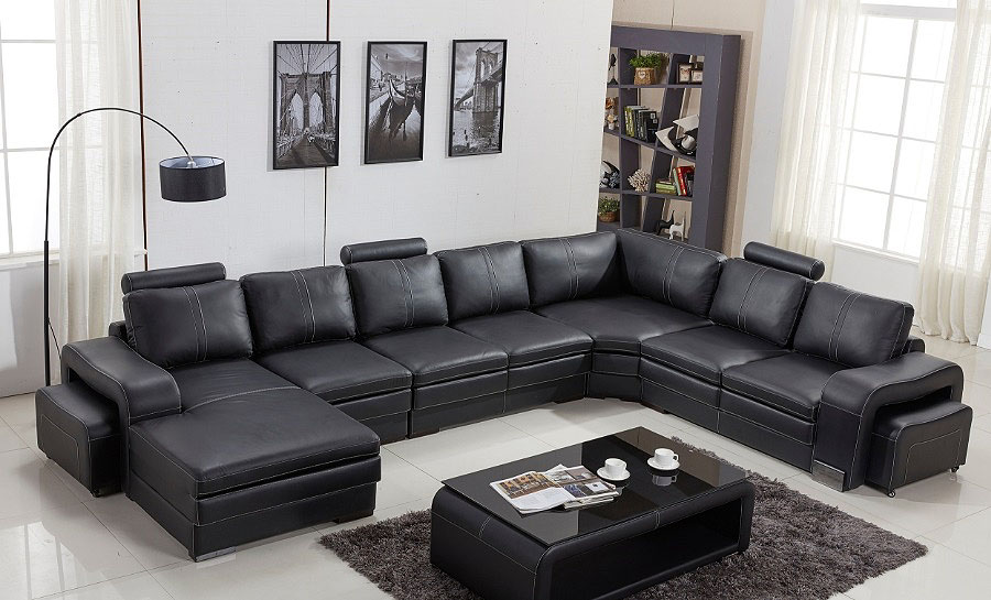 Janice - U Leather Sofa Lounge Set